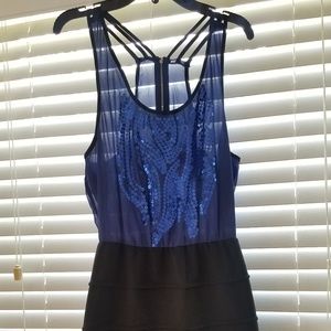 Blue Sequin, Form Fitting Dress